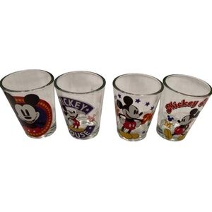 Disney Mickey Mouse Collector Glassware Set  4 Licensed Shot Glasses 1.5…